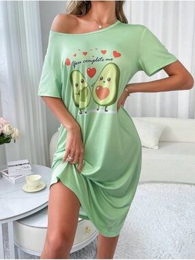 You Complete Me Avocado Nightshirt - Light Green